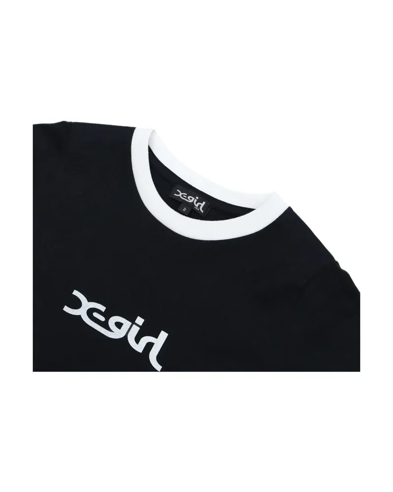 Áo thun tay ngắn cổ tròn in logo X-girl