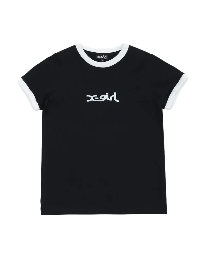 Áo thun tay ngắn cổ tròn in logo X-girl