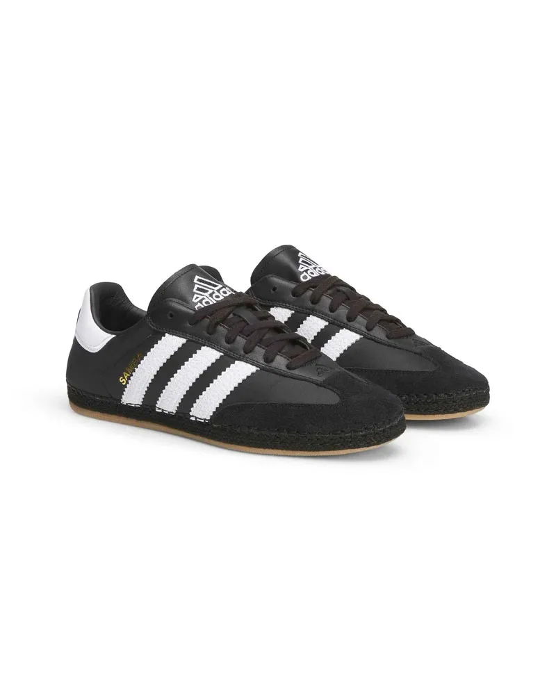 Giày Espadrille Samba của Adidas x Clot, thiết kế bởi EDC, màu đen/trắng/đen